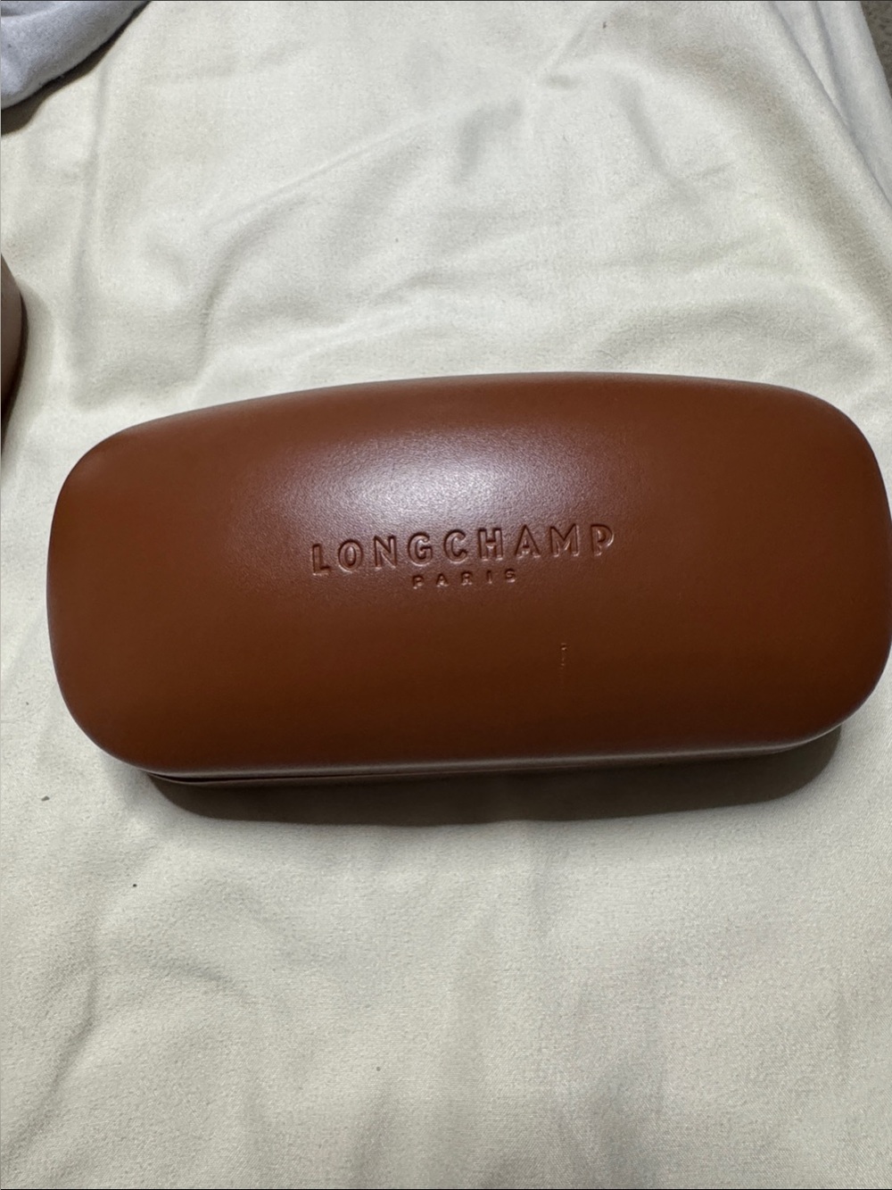 Longchamp Brown Leather Eyewear Case